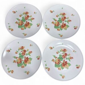 Set of 4 Noritake Progression China “Happy Days” Vintage Dinner Plates 10.25”